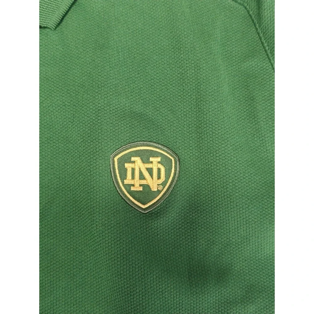 Adidas Notre Dame Fighting Irish Polo Shirt Green Mesh Performance Golf Men XL